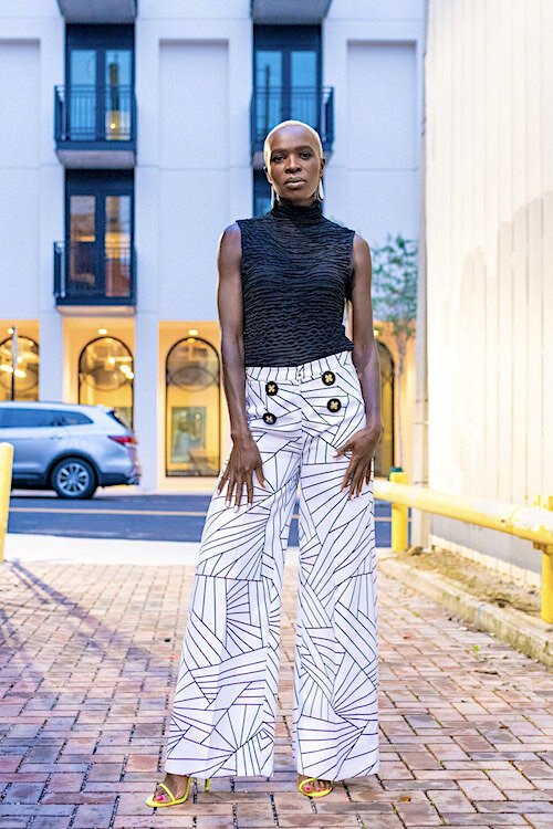 Bold lines and angles highlight Fashion Designer Alicia Calero of Tampa, part of Tampa Bay Fashion Week 2020.