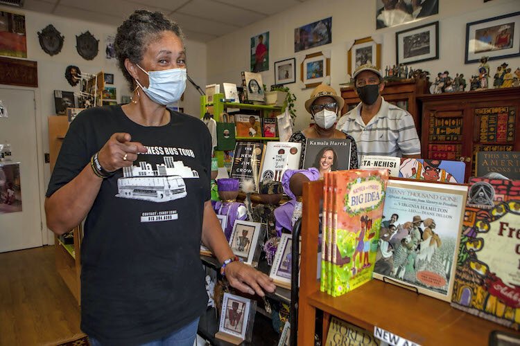 Candy Lowe shops at the "Best Richardson African Diaspora Literal and Cultural Museum’’ during Buy Black Saturday.