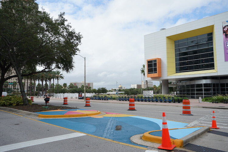 The murals fit in with the Vision Zero goal to make streets safer for all users.