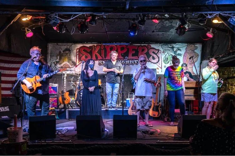 Founder Tom White on Stage with The Lent Rollers Sunday night (Sept. 27) during the 40th Anniversary celebration.