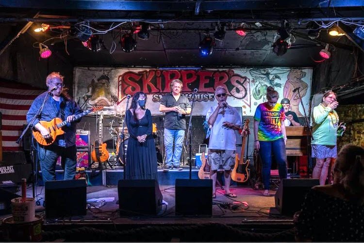 Founder Tom White on Stage with The Lent Rollers Sunday night (Sept. 27) during the 40th Anniversary celebration.