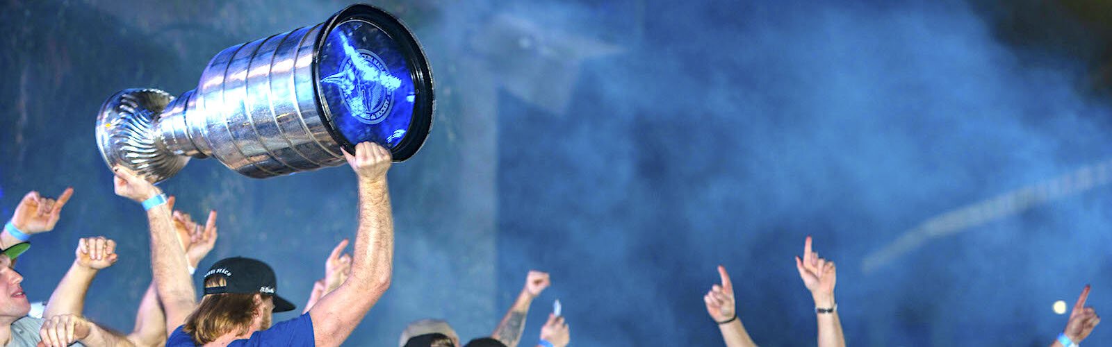 Tampa Bay Lightning Team Captain Steve Stamkos and his teammates celebrate winning the Stanley Cup during a welcome home event at Raymond James Stadium in 2020.