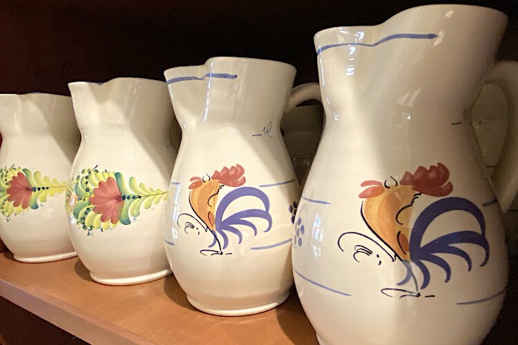 Hand-painted pitchers from Italy will pour out libations at Casa Santo Stefano.