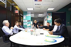 Tampa Bay Wave CEO and Founder Linda Olson leads an RFM discussion in this 2016 archive image.