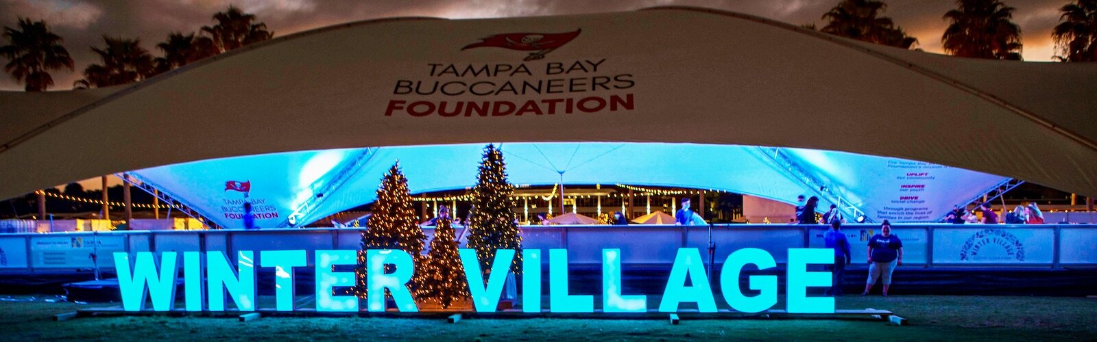 The Tampa Downtown Partnership's annual Winter Village, featuring an ice skating rink and a nightly light show set to holiday music at Curtis Hixon Waterfront Park, runs through Jan. 3, 2021.