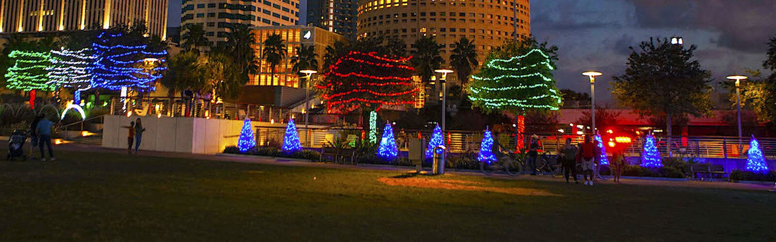 The scene at Winter Village along the Tampa Riverwalk in Downtown Tampa.