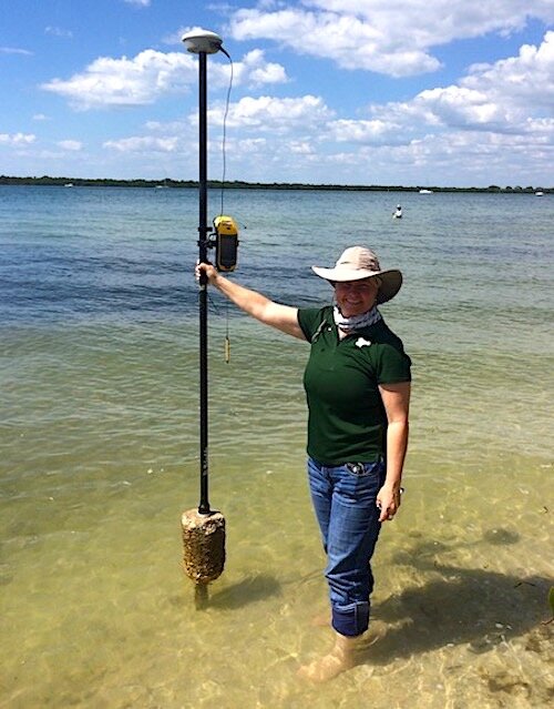 Dr. Lori Collins, Co-Director of USF Library Digital Heritage & Humanities Center (DHHC), wades into her pre-pandemic work on an archaeological site GPS survey she conducted at the DeSoto National Memorial in Bradenton FL.