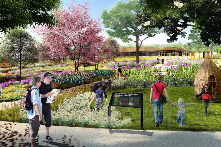 The new Bonnet Springs Park will include botanical gardens and play spaces for families.