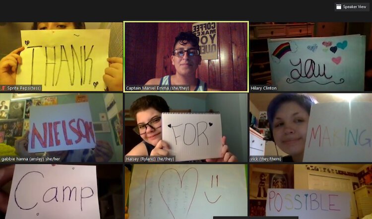 Screenshot from Metro Inclusion Health virtual meetup with LGBTQ+ teens.