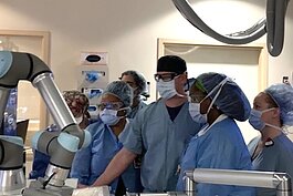 Dr. Cliff Davis and his medical team perform first Histotripsy, a non-invasive procedure using sound waves to remove liver tumors. 