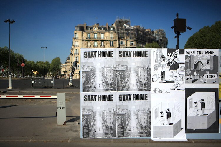 Pasted photograph by Ashley Gilbertson (VII) and illustrations by Jeremyville in Paris. © Pierre Terdjman.