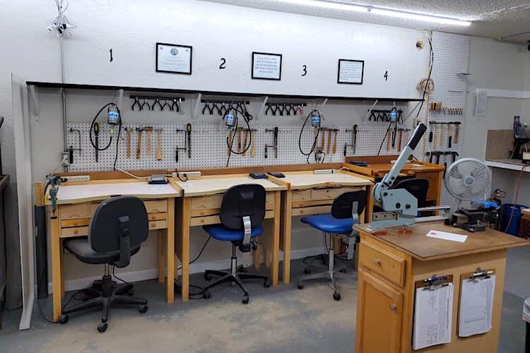 The Tampa Bay Mineral and Science Club’s metalsmithing studio, awaiting student members.