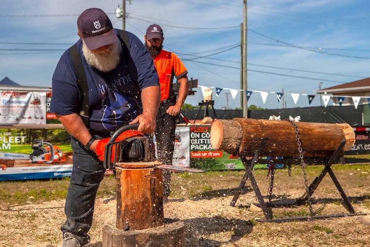 Would-be lumberjacks vie for top honors in speed and skill competitions.