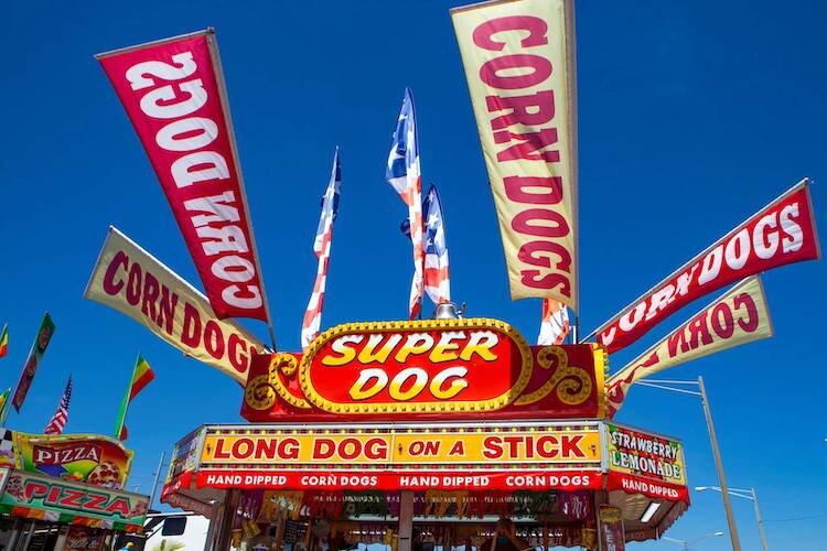 Super dogs and corn dogs and foot-longs and small bites fill the tummies of festival-goers.