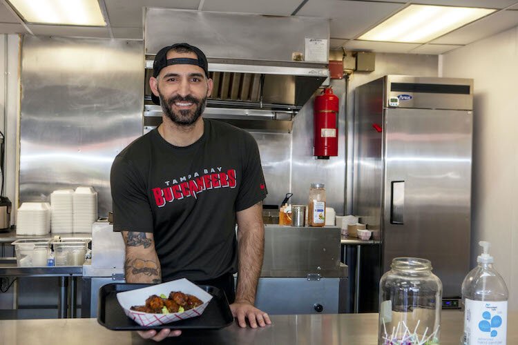 Bae's Burgers second-most requested menu item: smoked wings, available with Buffalo, Hot BBQ, Honey Mustard, Sweet Chili, Teriyaki, Garlic Parmesan, or Mango Habanero sauce.