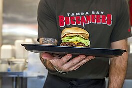 Bae's Burgers signature five-ounce burger is available in several variations, including the two-burger "Tampa Bae Burger," the "Mush-Swiss Burger,” and the "Tex-Mex Burger.”