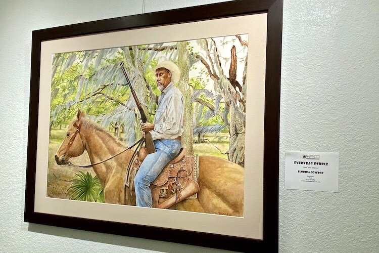 "Florida Cowboy'' by Odell "Pat'' Mitchell on display as part of "Everyday People'' at the Carrollwood Cultural Center.