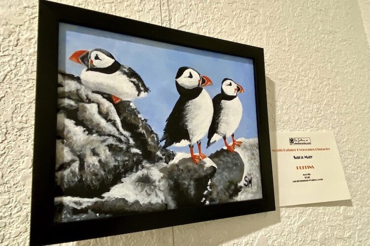 Puffins by Sara May.