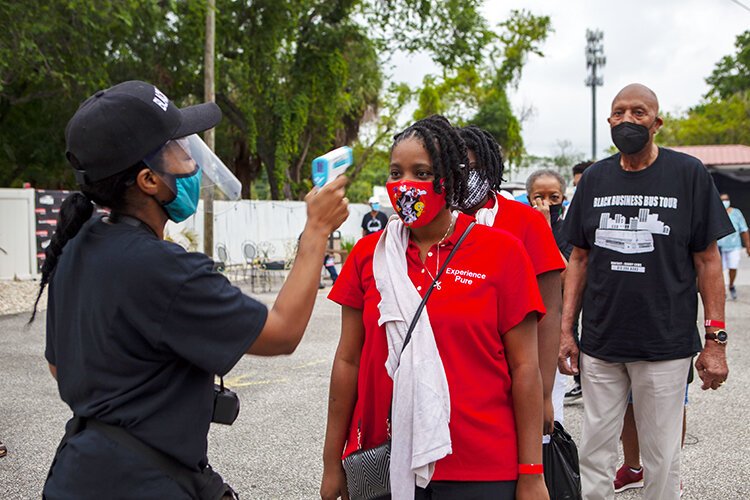 Stringent Covid-19 safety guidelines were followed for Saturday's Black Business Bus Tour.