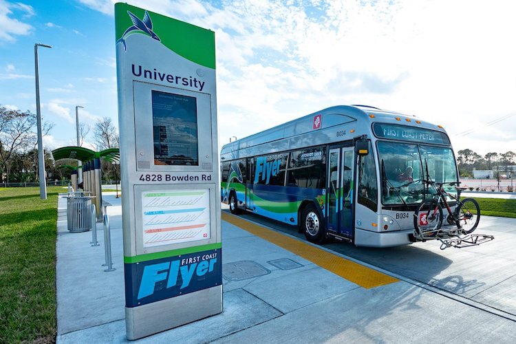 A stop along the First Coast Flyer BRT in Jacksonville. 