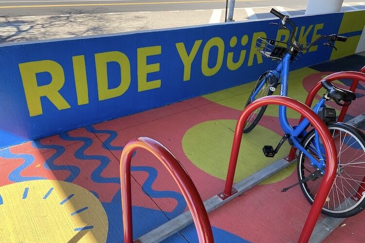 New bike racks can be seen all over downtown Tampa.