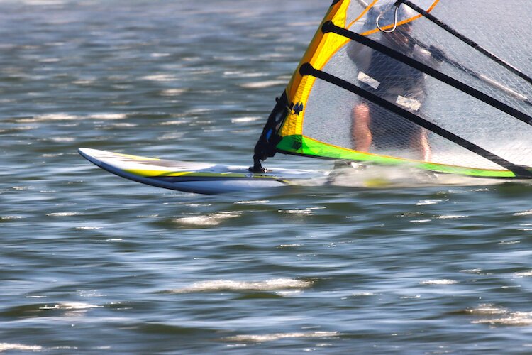 Catching the wind and a wave just right.