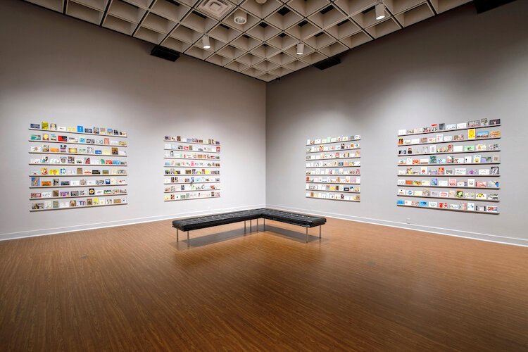 The Postcards for Democracy exhibition at Rauschenberg Gallery featuring thousands of artists and celebrities like skateboard legend Tony Hawk will be open now through Aug. 8.