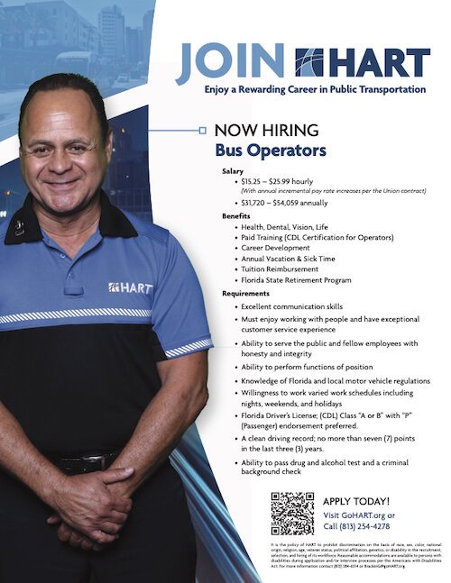 Recruitment poster for bus operators from HART.