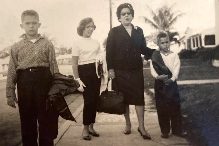 Luis Viera’s mom, grandmother, and uncles on the day they arrived in Miami from Cuba in 1960.