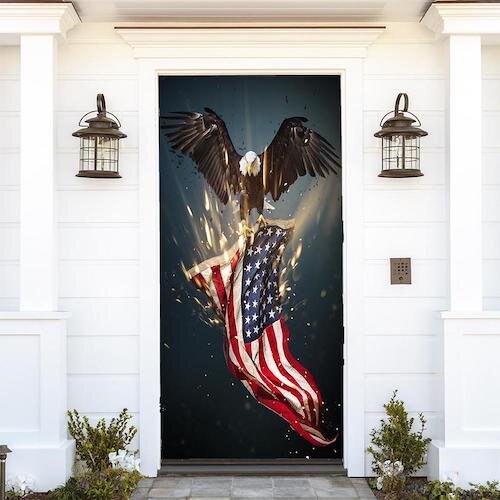 A patriotic Doorfoto covering.