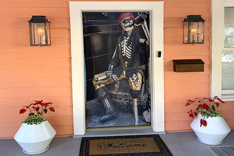 A Gasparilla pirate takes up permanent residence.