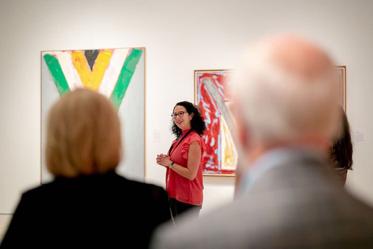 Joanna Robotham giving a tour of Abstract Expressionism: A Social Revolution, Selections from the Haskell Collection in April 2019.