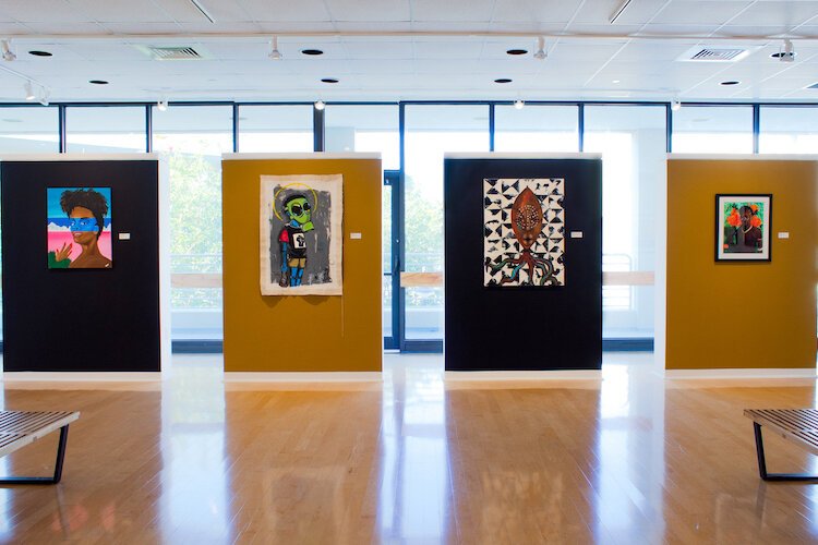 This past summer, Gallery221@HCC featured the exhibition "Root'd" by the New Roots Art Collective, a group of four artists whose goal is to expand the African American voice within public and private art projects.