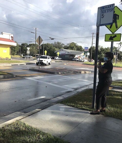 Jackson Heights Neighborhood Association President Fran Tate says new roundabouts on 34th St. are a positive addition for motorists and pedestrians.