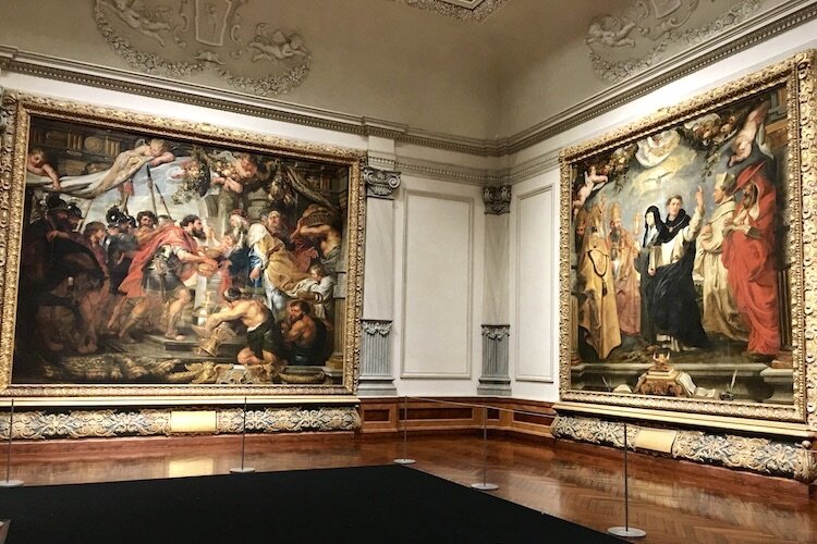 The Ringling’s Triumph of the Eucharist paintings by Flemish master Peter Paul Rubens (1577-1640) -- five enormous canvases painted centuries ago -- are on display every day.