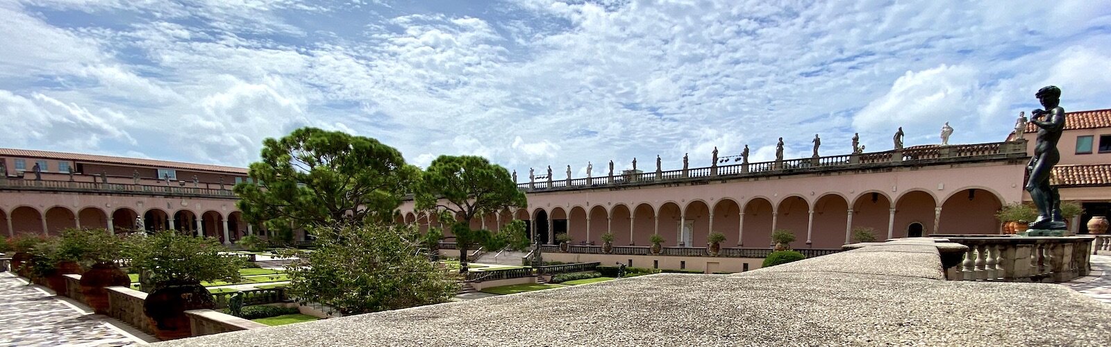 The courtyard at The Ringling is often used for special events and gatherings.