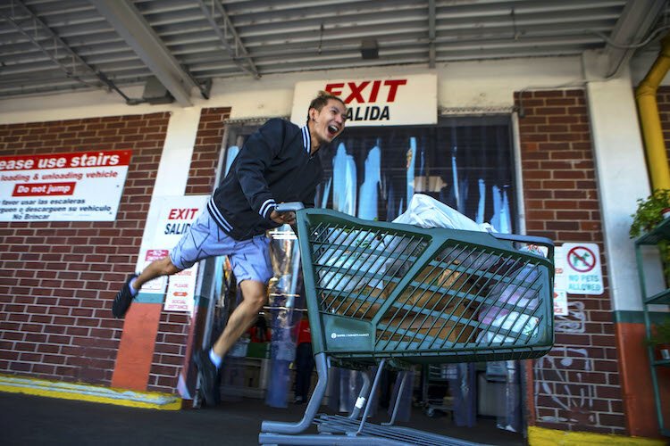 Customer Tuan Dang, who lives less than a mile away, says shopping at Sanwa for mainly fresh fruits and vegetables makes him happy.