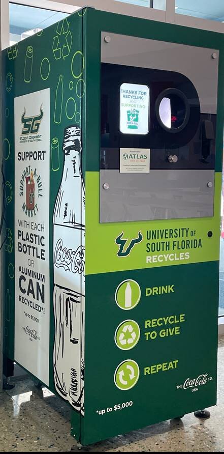 Reverse Vending Machines encourage recycling.