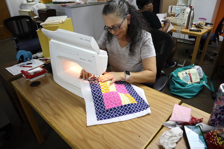 At Tampa Hackerspace sewing classes, students learn to sew things like tool belts and Christmas tree skirts. 