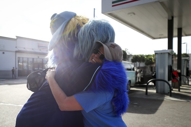 Raymond and the Tampa Bay Rays pay for gas as part of National Random Acts of Kindness Day in Tampa, FL, on February 17, 2022.