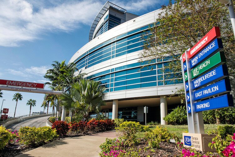 The emergency entrance to TGH on Davis Islands.