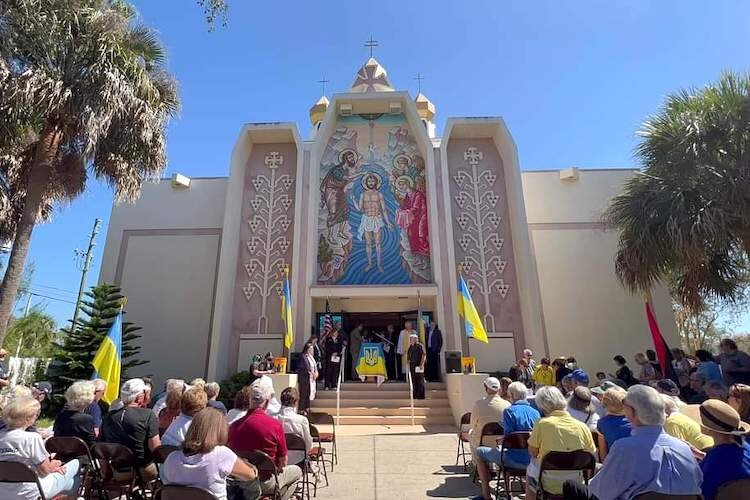 A public prayer vigil held March 2 at Epiphany of Our Lord Ukrainian Catholic Church in St. Petersburg.