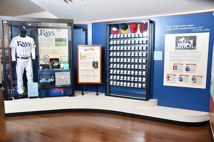 The history of the Tampa Bay Rays on display at the Tampa Baseball Museum.