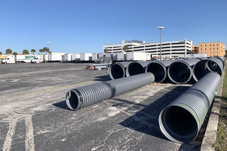 An apartment complex known as The Hub is under construction on the northeast side of the mall property where a Sears department store operated for nearly 43 years.