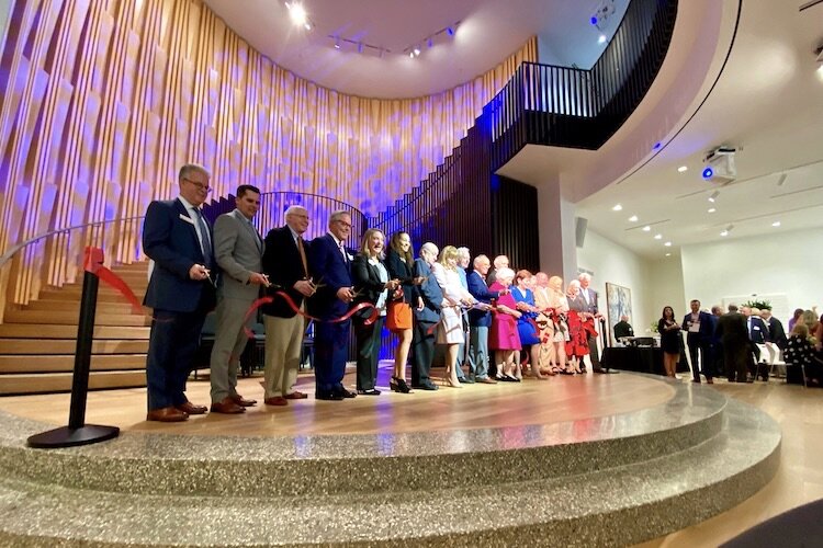 Delayed almost a year by COVID-related safety concerns, the official ribbon cutting for the new Ferman Center for the Arts at the University of Tampa took place April 1, 2022, about a year after it opened to students. 