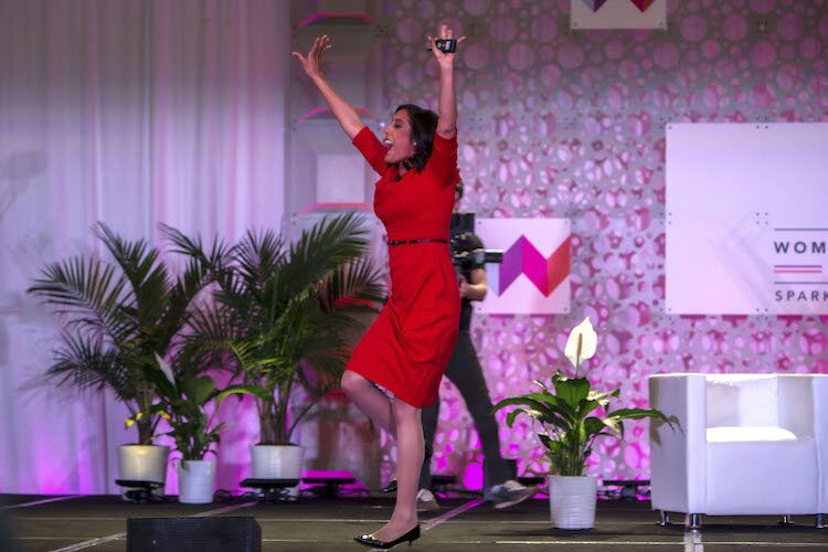 Best-selling author and morning keynote speaker Erica Dhawan got the crowd dancing with her high-energy Bollywood music. 