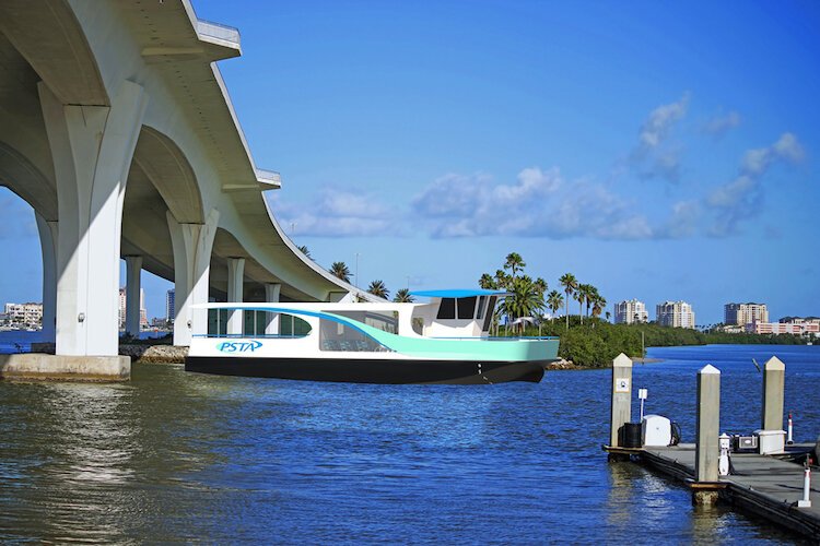 A hybrid electric ferry boat PSTA may purchase in the long-term for a proposed countywide ferry service.