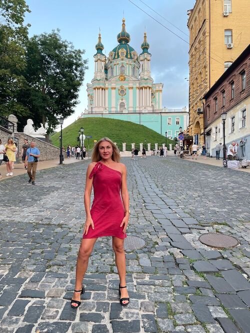 Anya Bahvala visiting Kyiv last summer (2021).