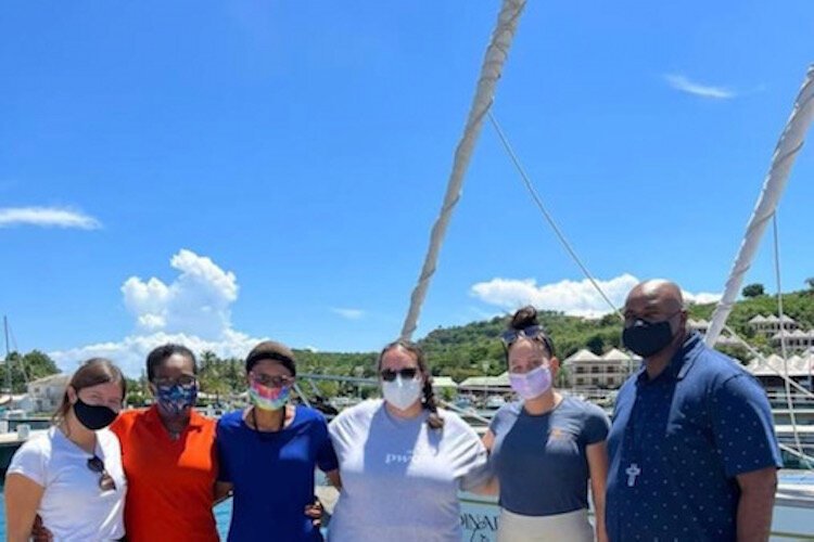 A recent crew aboard the No Ordinary Liz sailing vessel.