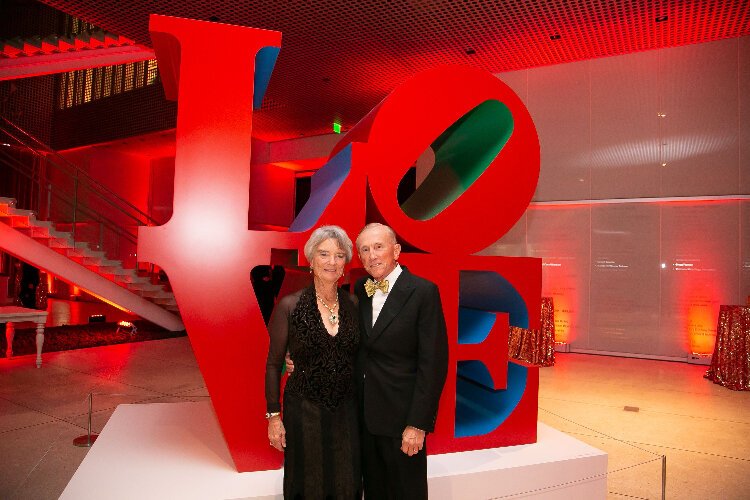 Lead donors Dick and Cornelia Corbett at the Tampa Museum of Art pavilion